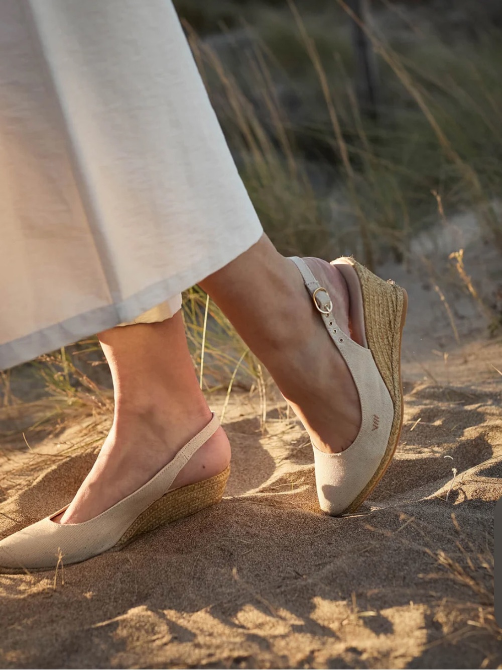 Viscata Palomera Canvas Espadrille Wedges beige slingback cotton Spain 41 / 10 - Picture 13 of 15